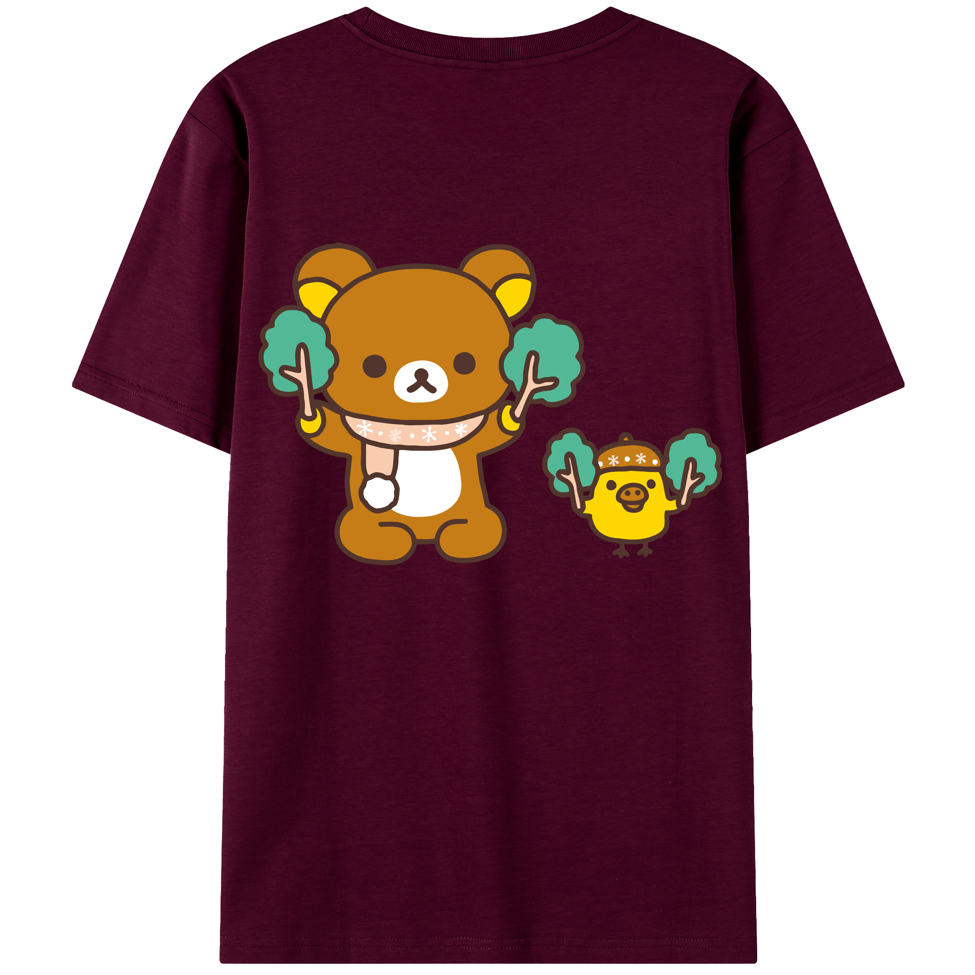 （画像用） リラックマ リラックマ キイロイトリ Rilakkuma Korilakkuma Kiiroitori レディース半袖Tシャツ(バックプリント)